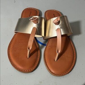 Rock & Candy by zigi Metallic Gold and Tan Sandals